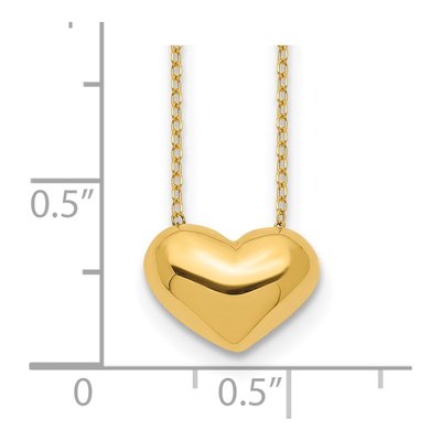 14K Yellow Gold Puffed Heart Pendant Necklace – view 4