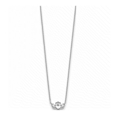 14K White Gold Claddagh Necklace – view 3