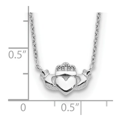 14K White Gold Claddagh Necklace – view 4