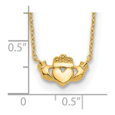 14K Yellow Gold Claddagh Necklace – view 4