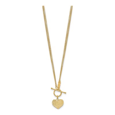 14K Yellow Gold Heart Toggle Pendant Necklace – view 3
