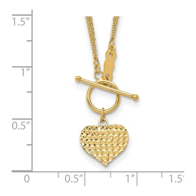 14K Yellow Gold Heart Toggle Pendant Necklace – view 4