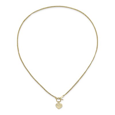14K Yellow Gold Heart Toggle Pendant Necklace – view 5