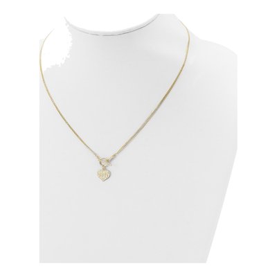 14K Yellow Gold Heart Toggle Pendant Necklace – view 6