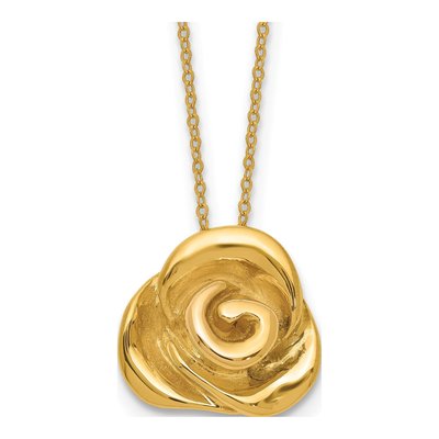 14K Yellow Gold Puffed Necklace