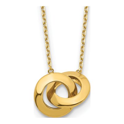 14K Yellow Gold Interlocking Circles Necklace