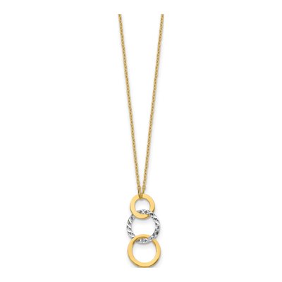 14K Two-Tone Gold 3-Circle Dangle Necklace – view 3