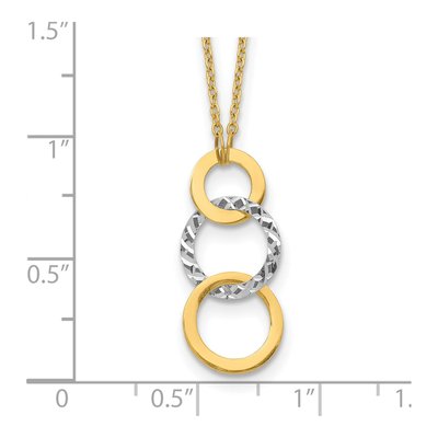 14K Two-Tone Gold 3-Circle Dangle Necklace – view 4