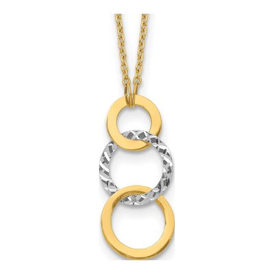 14K Two-Tone Gold 3-Circle Dangle Necklace