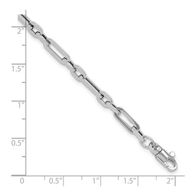 14K White Gold 7.5mm Fancy Link Chain Bracelet – view 6