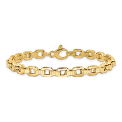 14K Yellow Gold Fancy Link Bracelet – view 4