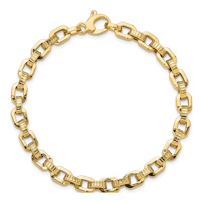 14K Yellow Gold Fancy Link Bracelet – view 6