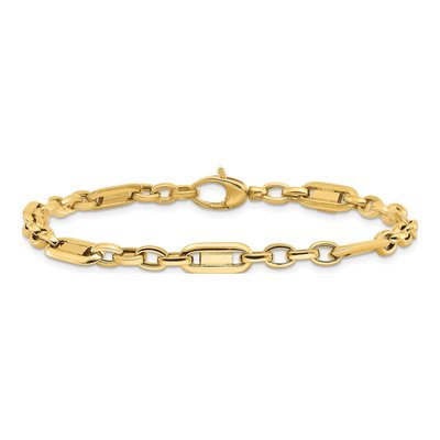 14K Yellow Gold Fancy Link Bracelet – view 4