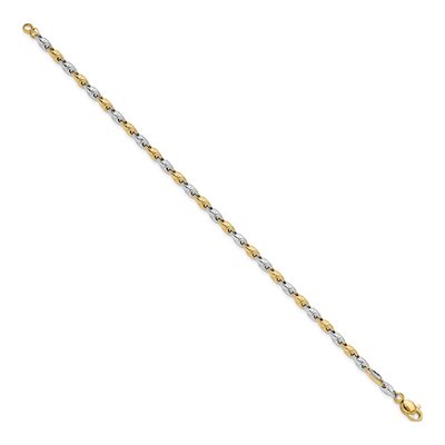 14K Two-Tone Gold Fancy Link Bracelet – view 3
