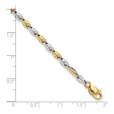 14K Two-Tone Gold Fancy Link Bracelet – view 4