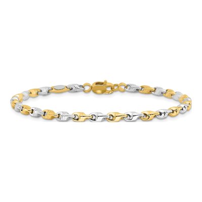 14K Two-Tone Gold Fancy Link Bracelet – view 5