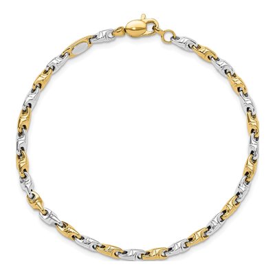 14K Two-Tone Gold Fancy Link Bracelet – view 6