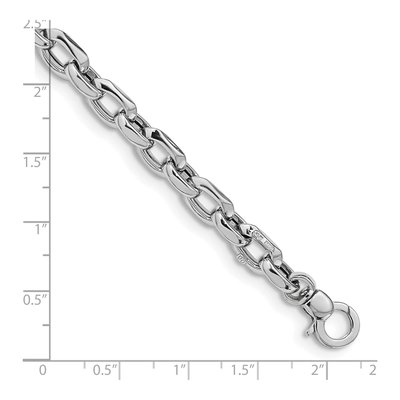 14K White Gold 6.75mm Cable Link Chain Bracelet – view 4