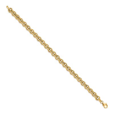14K Yellow Gold 6.73mm Rolo Chain Bracelet – view 2