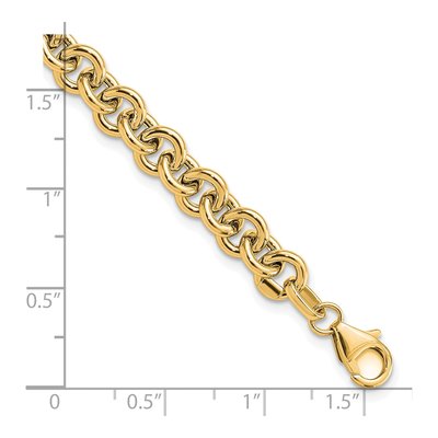 14K Yellow Gold 6.73mm Rolo Chain Bracelet – view 4
