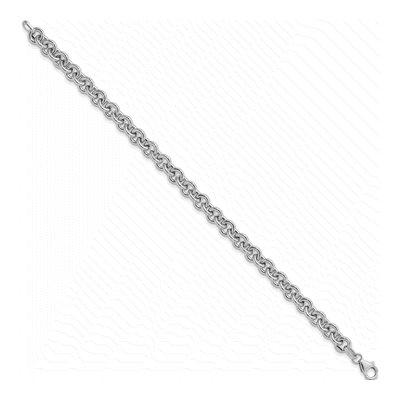 14K White Gold 6.73mm Rolo Chain Bracelet – view 3