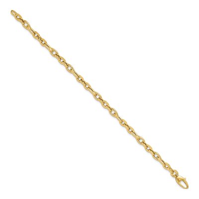 14K Yellow Gold 5.22mm Fancy Cable Link Chain Bracelet – view 3