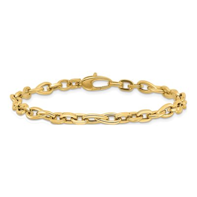 14K Yellow Gold 5.22mm Fancy Cable Link Chain Bracelet – view 4