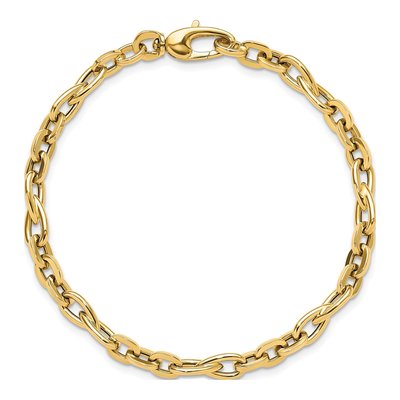 14K Yellow Gold 5.22mm Fancy Cable Link Chain Bracelet – view 6