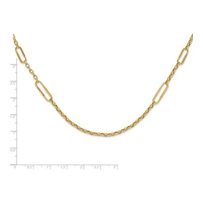 14K Yellow Gold 8.05mm Hollow 30-inch Fancy Link Chain – view 3