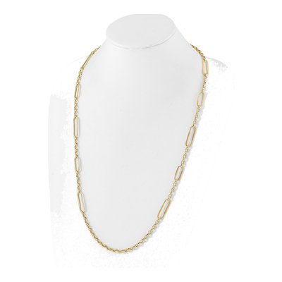 14K Yellow Gold 8.05mm Hollow 30-inch Fancy Link Chain – view 4