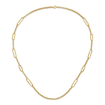 14K Yellow Gold 8.05mm Hollow 30-inch Fancy Link Chain – view 5