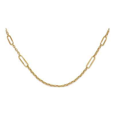 14K Yellow Gold 8.05mm Hollow 30-inch Fancy Link Chain