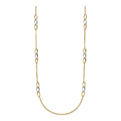 14K Two-Tone Gold Fancy Link Necklace – view 3