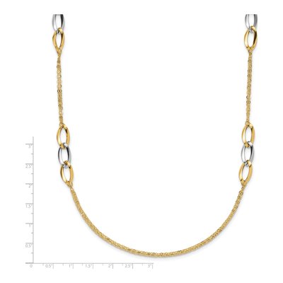 14K Two-Tone Gold Fancy Link Necklace – view 4