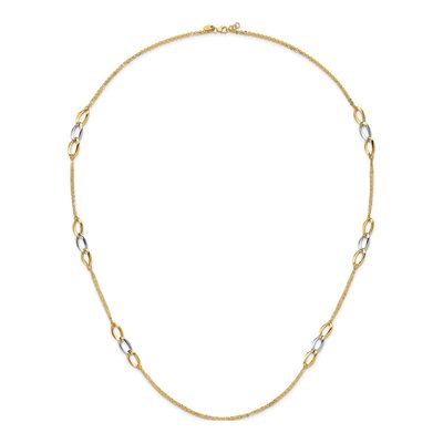 14K Two-Tone Gold Fancy Link Necklace – view 6