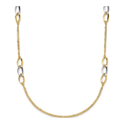 14K Two-Tone Gold Fancy Link Necklace