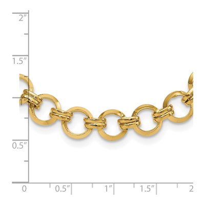 14K Yellow Gold 9.46mm Hollow Fancy Circle Open Link Chain – view 3