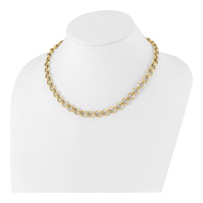 14K Yellow Gold 9.46mm Hollow Fancy Circle Open Link Chain – view 5
