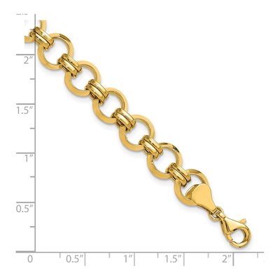 14K Yellow Gold Fancy Circle Link Bracelet – view 4