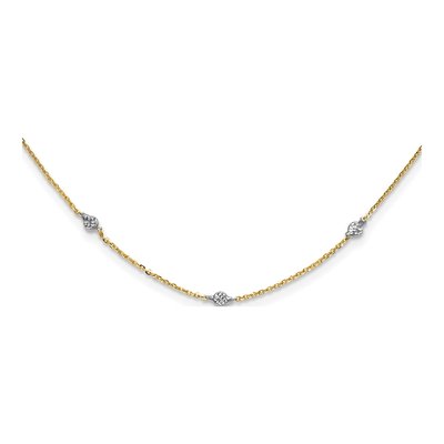 14K Yellow Gold Disc Station Necklace