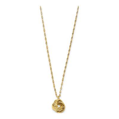 14K Yellow Gold Diamond-Cut Love Knot Necklace – view 3