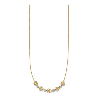14K Two-Tone Gold Diamond-Cut Love Knot Necklace – view 3