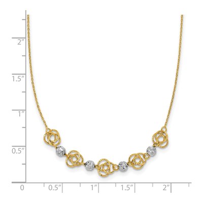 14K Two-Tone Gold Diamond-Cut Love Knot Necklace – view 4