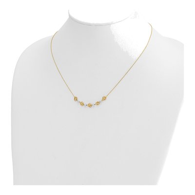 14K Two-Tone Gold Diamond-Cut Love Knot Necklace – view 5