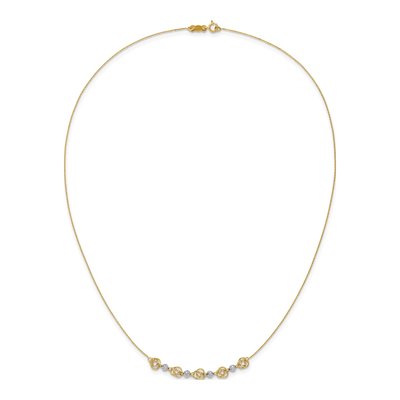 14K Two-Tone Gold Diamond-Cut Love Knot Necklace – view 6