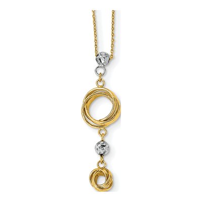 14K Two-Tone Gold Love Knot Necklace