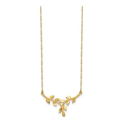 14K Yellow Gold Leaves Necklace – view 3