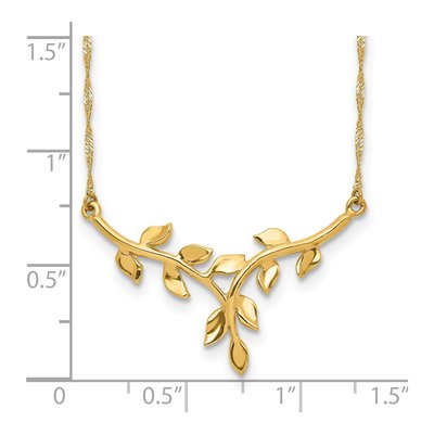 14K Yellow Gold Leaves Necklace – view 4
