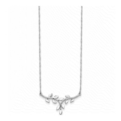 14K White Gold Leaves Necklace – view 3