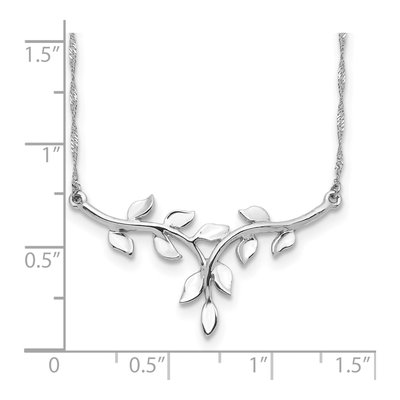 14K White Gold Leaves Necklace – view 4